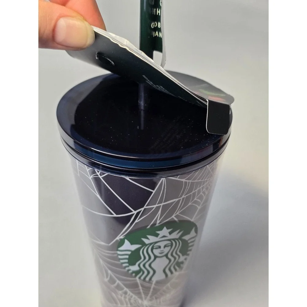 Starbucks Halloween 2021 Glow in the Dark Spider Web Cup 16oz Grande Tumbler New